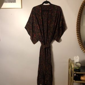 Up-cycled Vintage silk long kimono